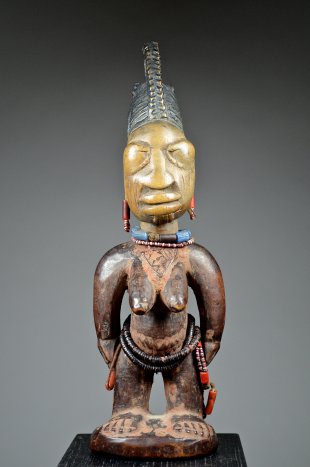 YORUBA PAIR OF MALE AND FEMALE IBEJI TWIN FIGURES