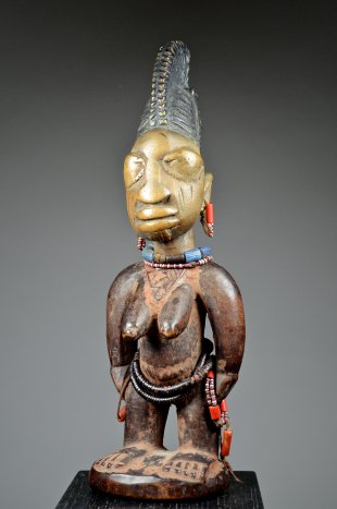 YORUBA PAIR OF MALE AND FEMALE IBEJI TWIN FIGURES